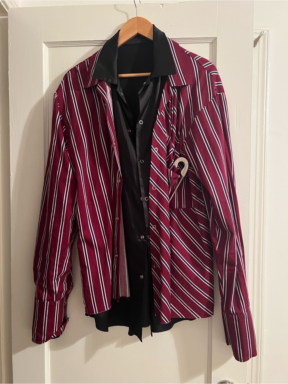 Double Layer Striped Button Down